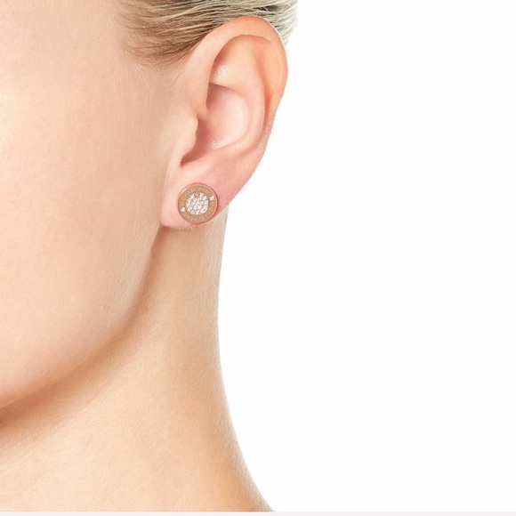 NWT authentic MK rose gold tone logo stud earrings - Picture 6 of 6